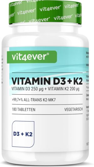 Vitamine D3 K2 MK7 pour compléter votre alimentation avec une formule concentrée et des comprimés faciles à avaler.