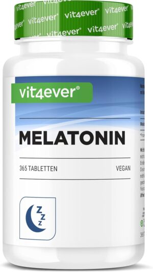 Mélatonine 1 mg en comprimés végétaliens pour accompagner votre routine du soir et contribuer à réduire le temps nécessaire pour s'endormir.
