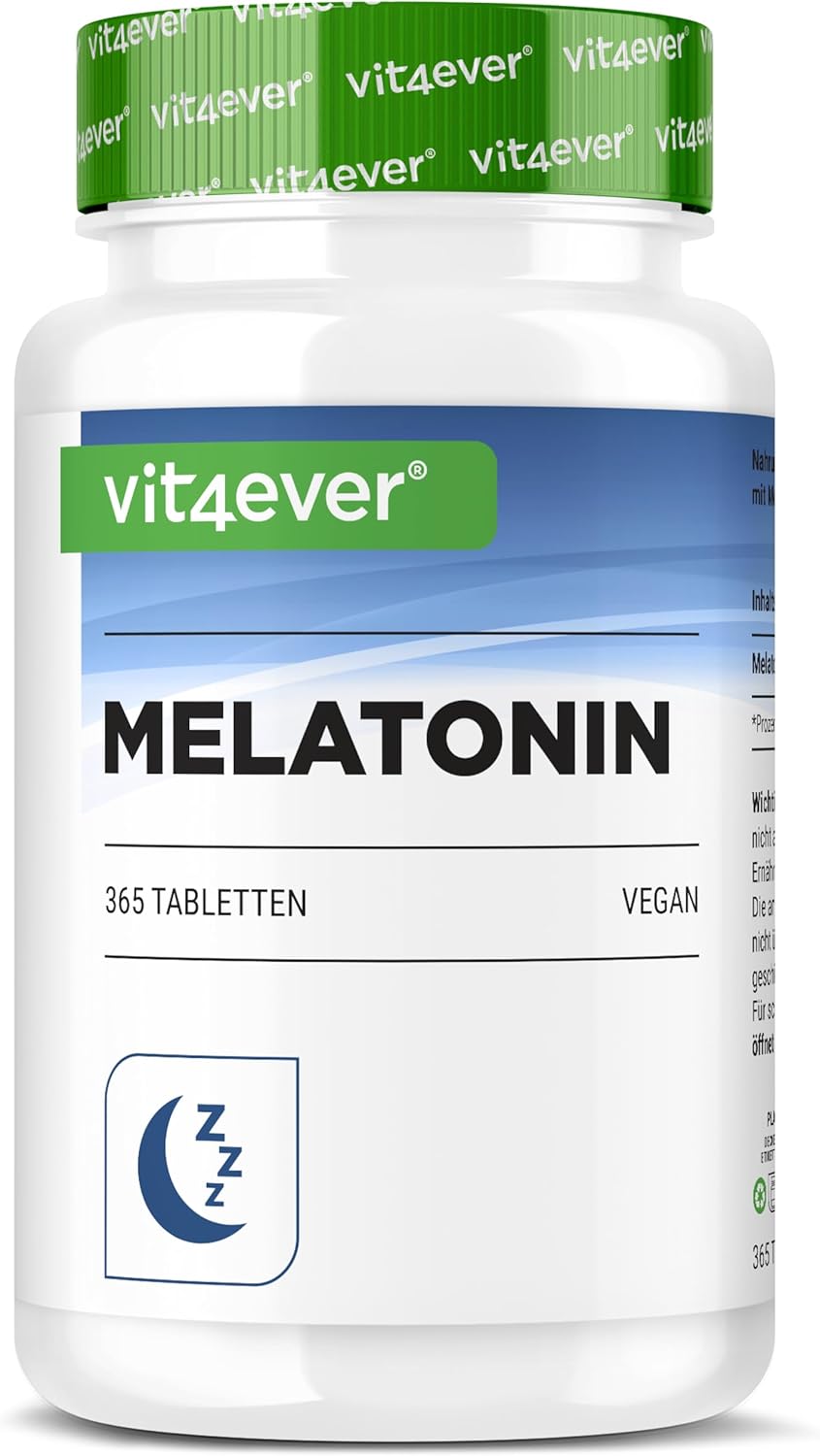 Mélatonine 1 mg en comprimés végétaliens pour accompagner votre routine du soir et contribuer à réduire le temps nécessaire pour s'endormir.