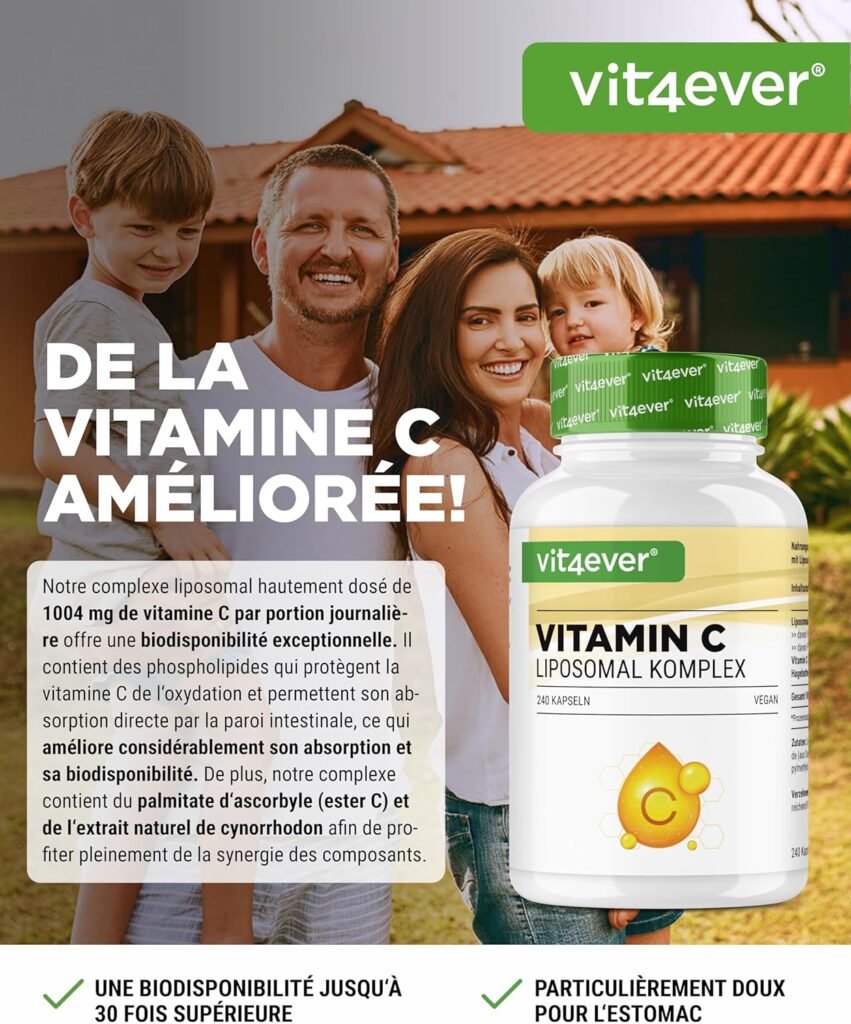 Découvrez une Vitamine C Liposomale vegan formulée avec des ingrédients sélectionnés pour une qualité optimale.